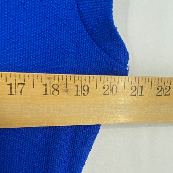 INC Womens Size 14 Cropped Leg Jumpsuit Cobalt Blue Boucle Silver Buttons Pocket - Picture 16 of 16